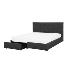 Beliani Čalouněná postel 180 x 200 cm s úložným prostorem tmavě šedá LA ROCHELLE