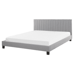 Beliani Čalouněná postel 160 x 200 cm světle šedá POITIERS