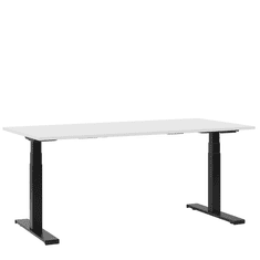 Beliani Elektricky nastavitelný psací stůl 180x80 cm bílý a černý DESTIN II