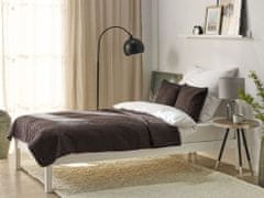 Beliani Sada embosovaného přehozu na postel s polštáři 160 x 220 cm hnědá RAYEN