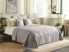 Sada embosovaného přehozu na postel s polštáři 220 x 240 cm šedá ALAMUT