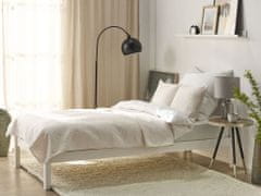 Beliani Sada embosovaných přehozů na postel a polštáře 160 x 220 cm krémová RUDKHAN