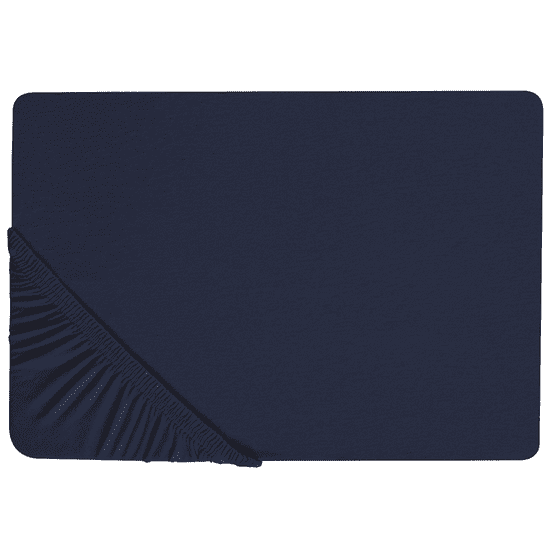 Beliani Bavlněné prostěradlo 180 x 200 cm námořnicky modré HOFUF