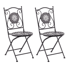 Beliani Sada 2 kovových zahradních židlí černé CARIATI