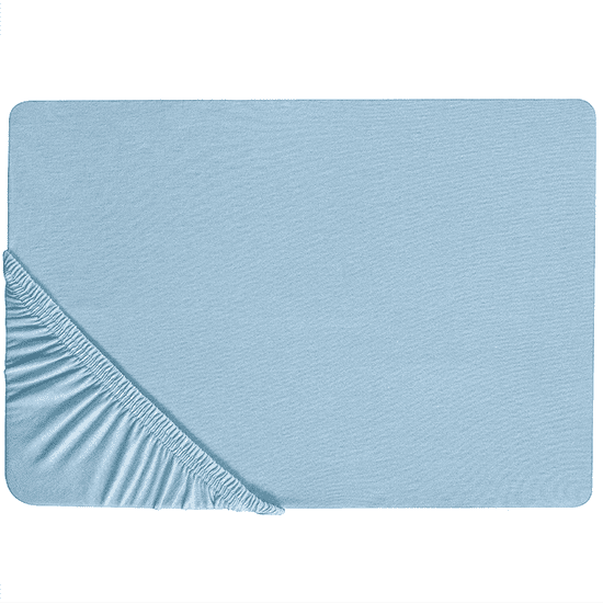 Beliani Bavlněné prostěradlo 180 x 200 cm světle modré HOFUF