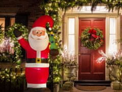 Beliani Vánoční nafukovací Santa Claus s LED osvětlením 225 cm červený IVALO