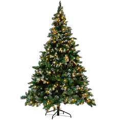 Beliani Vánoční stromeček matný osvícený 210 cm zelený PALOMAR