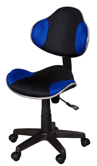 KUPŽIDLE Otočná židle na kolečkách LOLA — síťovina,plast, černá/modrá
