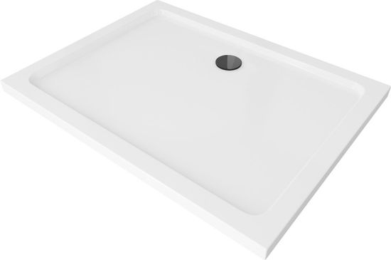 Mexen Flat sprchová vanička obdélníková slim 120 x 100, bílá + černý sifon (40101012B)