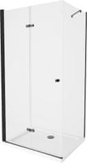 Mexen Lima sprchový kout 80x110, transparent, černá + bílá vanička se sifonem (856-080-110-70-00-4010B)