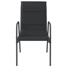 Vidaxl Zahradní židle 6 ks ocel a textilen černé
