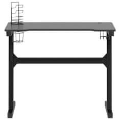 Greatstore Herní stůl s LED a nohami ve tvaru Z černý 90 x 60 x 75 cm