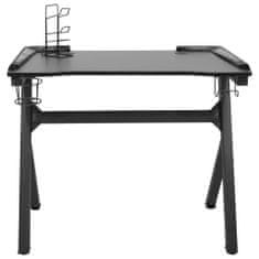 Greatstore Herní stůl s LED a nohami ve tvaru Y černý 110 x 60 x 75 cm