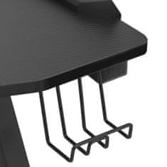 Greatstore Herní stůl s LED a nohami ve tvaru Y černý 110 x 60 x 75 cm