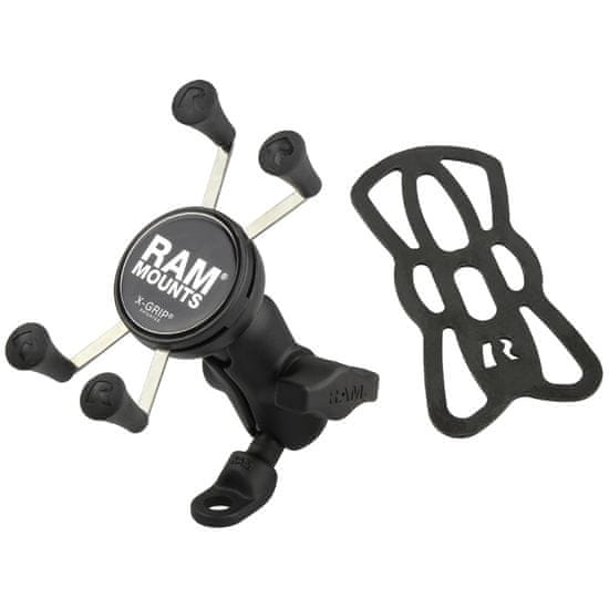 RAM MOUNTS sestava - malý držák X-Grip s krátkým ramenem a základnou pro uchycení s kulovým kloubem 1"