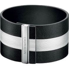 Calvin Klein Černobílý kožený náramek Rebel KJ9KBB09010 (Rozměr 6 cm - XS)