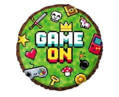Balónek foliový GAME ON - Pixel - Minecraft- 45 cm