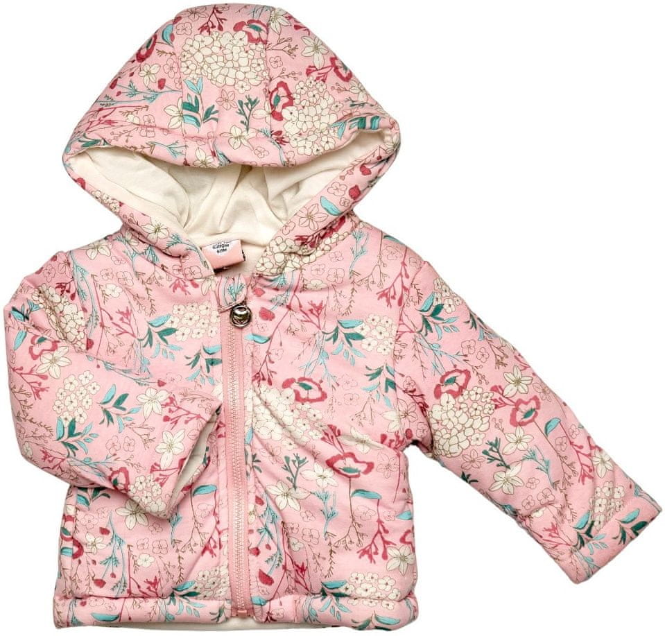 Just Too Cute dívčí zateplená bunda – Květy Y1003 růžová 74