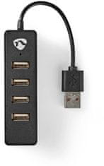 Nedis rozbočovat USB 2.0, 4x USB, černá