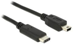 Delock propojovací kabel USB-C/M - USB 2.0 Mini B/M, 0,5m, černá