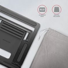 AXAGON stojan pro notebooky 10-16", nastavitelný, hliníkový