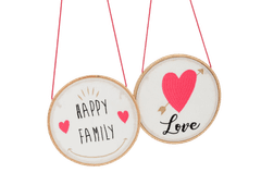 Amadeus Dětská závěsná dekorace srdce | 2 vzory Vzor: Happy Family