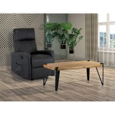 Autronic Konferenční stolek, 110x60x42 cm, deska MDF, dekor divoký dub, kov - černý mat AHG-260 OAK