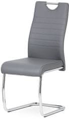 Autronic Jídelní židle koženka šedá / chrom DCL-418 GREY