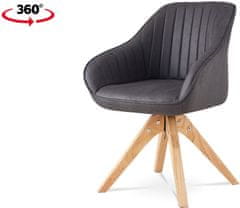 Autronic Jídelní a konferenční židle, potah šedá látka v dekoru broušené kůže, nohy masiv HC-772 GREY3
