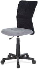 Autronic Kancelářská židle, šedá mesh, plastový kříž, síťovina černá KA-2325 GREY