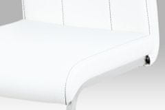 Autronic Jídelní židle bílá koženka / chrom DCL-411 WT