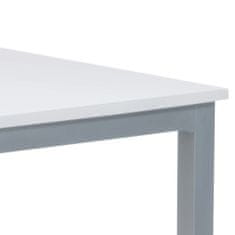 Autronic Jídelní stůl 110x70x75 cm, deska MDF, bílá barva, kovová podnož, střbrný lak GDT-202 WT