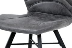 Autronic Jídelní židle, šedá látka vintage, kov černý mat HC-442 GREY3