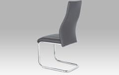 Autronic Jídelní židle, šedá koženka / chrom HC-955 GREY