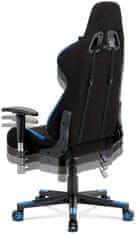 Autronic Kancelářská židle, modrá-černá látka, houpací mech, plastový kříž KA-F02 BLUE