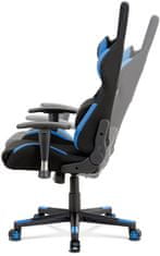 Autronic Kancelářská židle, modrá-černá látka, houpací mech, plastový kříž KA-F02 BLUE