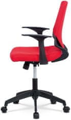 Autronic Juniorská kancelářská židle, potah červená látka, černý plast, houpací mechanism KA-R204 RED