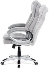 Autronic Kancelářská židle, šedá látka, kříž plast stříbrný, houpací mechanismus KA-G198 SIL2