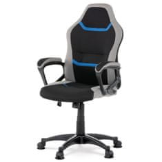 Autronic Kancelářská a herní židle, potah modrá, šedá a černá látka, houpací mechanismus KA-L611 BLUE