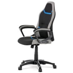 Autronic Kancelářská a herní židle, potah modrá, šedá a černá látka, houpací mechanismus KA-L611 BLUE
