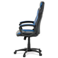 Autronic Herní židle, potah - modrá a černá ekokůže, houpací mechanismus KA-Y209 BLUE