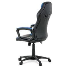 Autronic Herní židle, potah - modrá a černá ekokůže, houpací mechanismus KA-Y209 BLUE