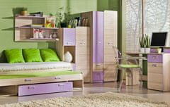 CASARREDO LIMO L13 postel s úložným prostorem jasan/fialová