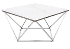 CASARREDO Konferenční stolek SILVER A II ocel/efekt bílého mramoru