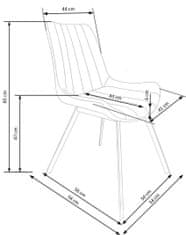 Halmar Jídelní židle K279, šedá