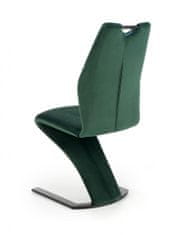Halmar Kovová židle K442, tmavě zelená