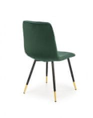 Halmar Kovová židle K438, tmavě zelená