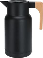 H & L  Thermo konvice vakuová s dřevěnou rukojetí, 1000ml, černá 