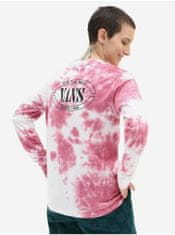 Vans Bílo-růžové dámské batikované tričko s dlouhým rukávem VANS XS