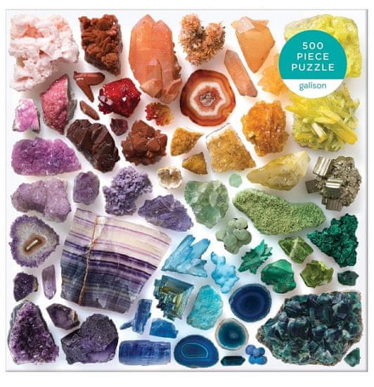 Galison Čtvercové puzzle Duhové krystaly 500 dílků